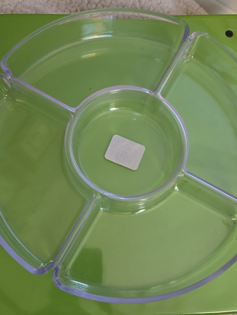 10in Clear Acrylic 5 Comparment Dish